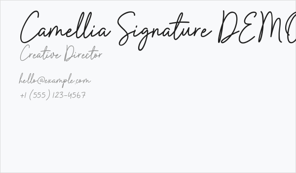 Camellia Signature DEMO! DEMO! Business Card