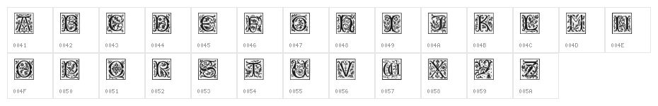 CamelotCaps Character Map