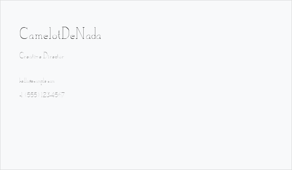 CamelotDeNada Business Card