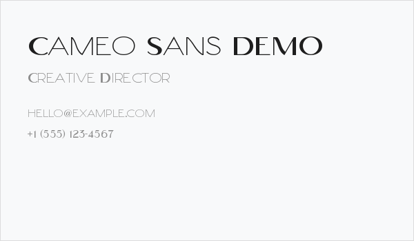 Cameo Sans DEMO Business Card