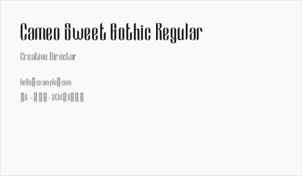 Cameo Sweet Gothic Regular Business Card