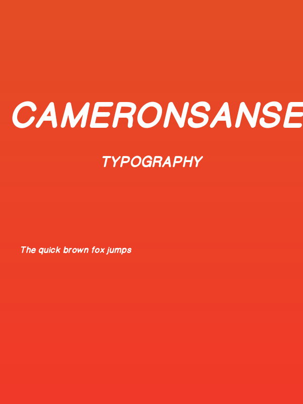 CameronSansExtraBoldOblique Poster