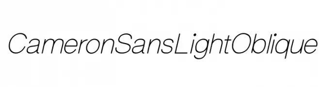 CameronSansLightOblique  font caratteri gratis