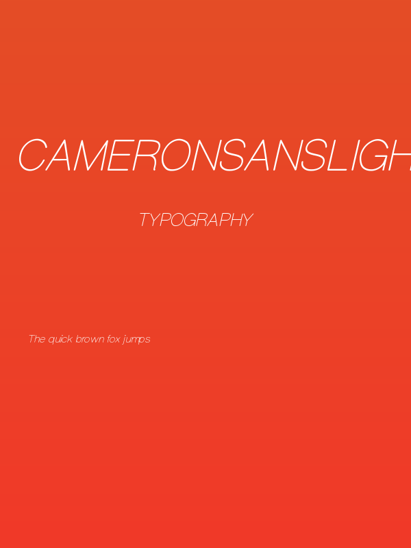 CameronSansLightOblique Poster