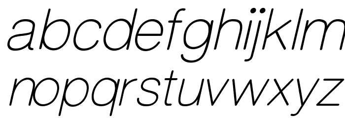 CameronSansLightOblique Font LOWERCASE