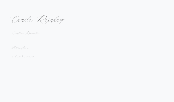 Camila Raindrop Business Card