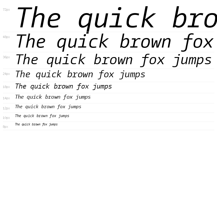 CamingoCode Italic Waterfall