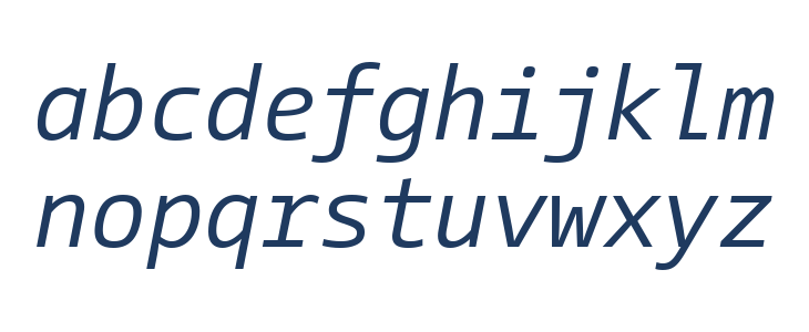 CamingoCode Italic Lowercase