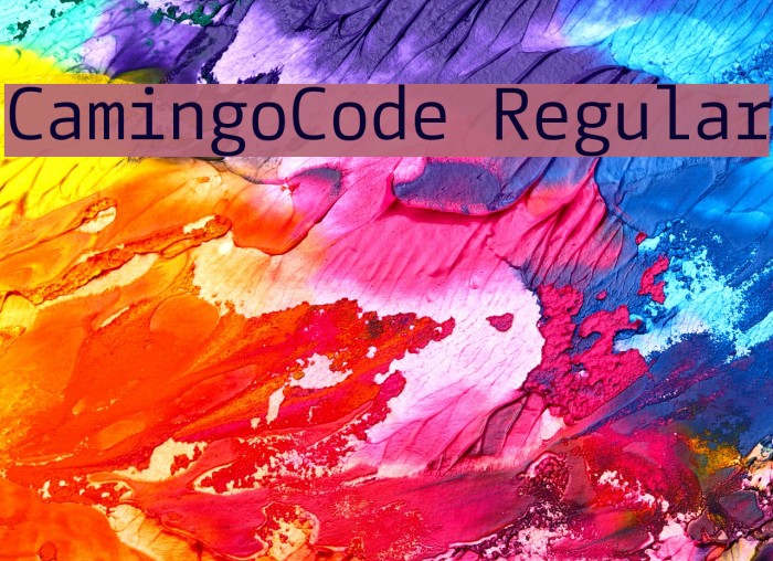 CamingoCode Regular Font examples