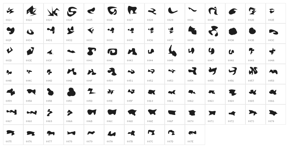 Camo3 Inverted Character Map