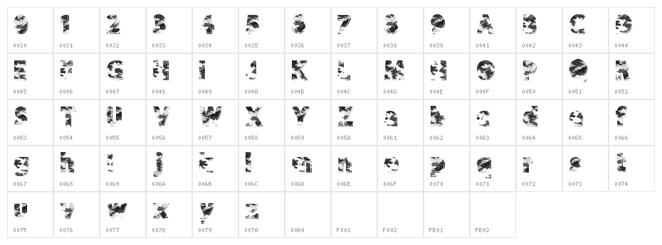 CamoWear Character Map