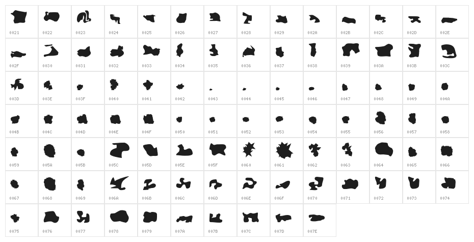 Camosport Character Map