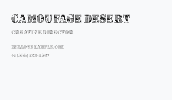 Camoufage Desert Business Card