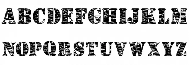 Camouflage Jungle Font UPPERCASE
