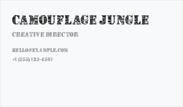 Camouflage Jungle Business Card