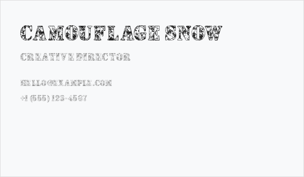 Camouflage Snow Business Card