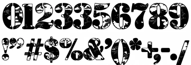 Camouflage Urban Font OTHER CHARS