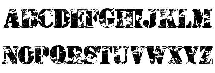 Camouflage Urban Schriftart Kleinbuchstaben