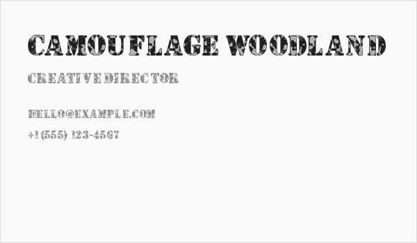 Camouflage Woodland Business Card