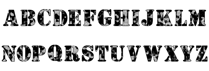 Camouflage Woodland Font LOWERCASE