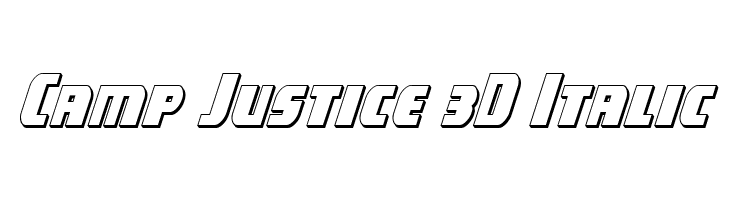 Camp Justice 3D Italic  नि: शुल्क फ़ॉन्ट्स डाउनलोड