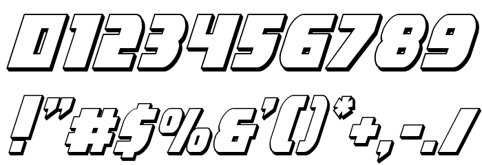 Camp Justice 3D Italic Font OTHER CHARS