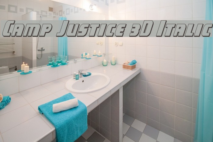 Camp Justice 3D Italic Font examples