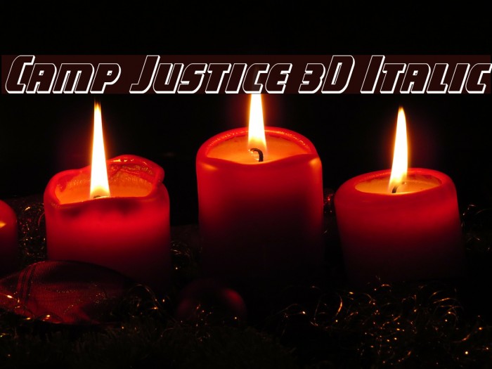 Camp Justice 3D Italic Font examples