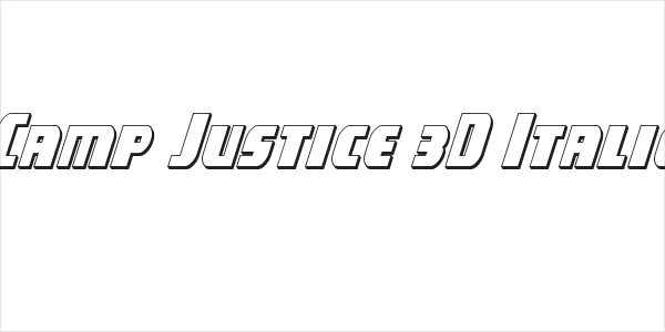 Camp Justice 3D Italic Logo