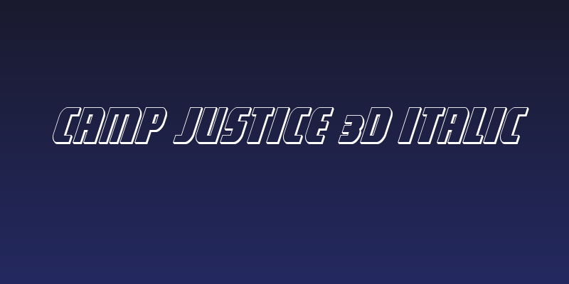 Camp Justice 3D Italic Social Header
