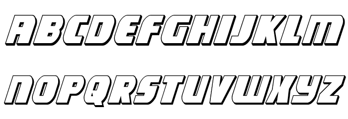 Camp Justice 3D Italic Font LOWERCASE