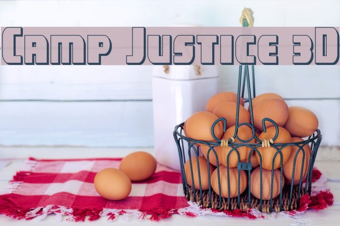 Camp Justice 3D Font examples