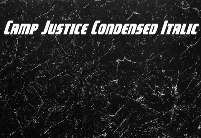 Camp Justice Condensed Italic Font examples