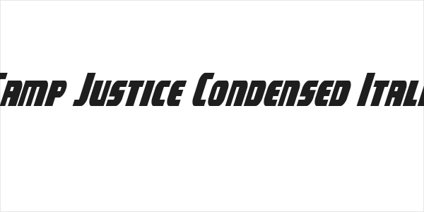 Camp Justice Condensed Italic Logo