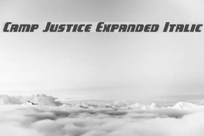 Camp Justice Expanded Italic Font examples