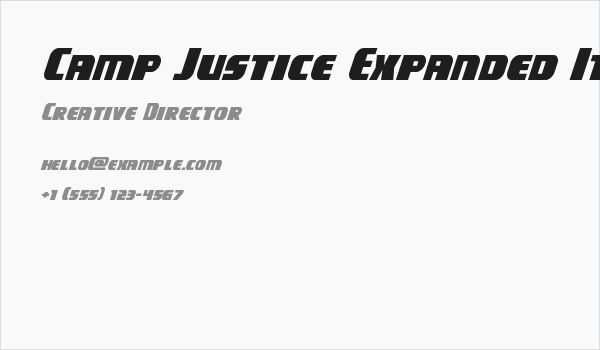 Camp Justice Expanded Italic Business Card