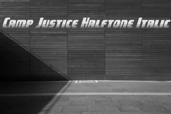 Camp Justice Halftone Italic Font examples