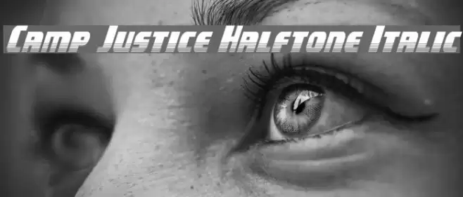 Camp Justice Halftone Italic Font examples