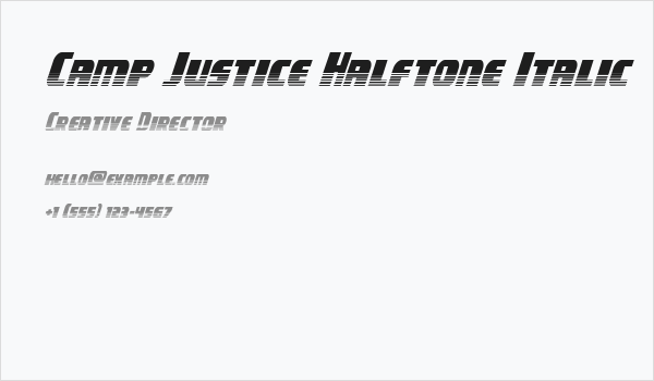 Camp Justice Halftone Italic Business Card