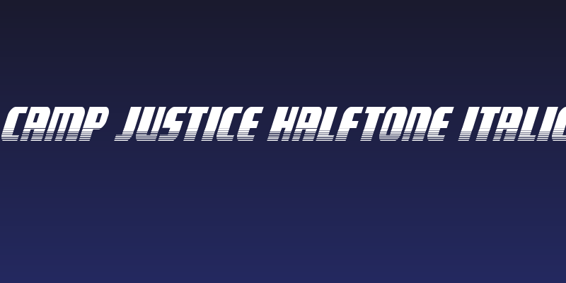 Camp Justice Halftone Italic Social Header