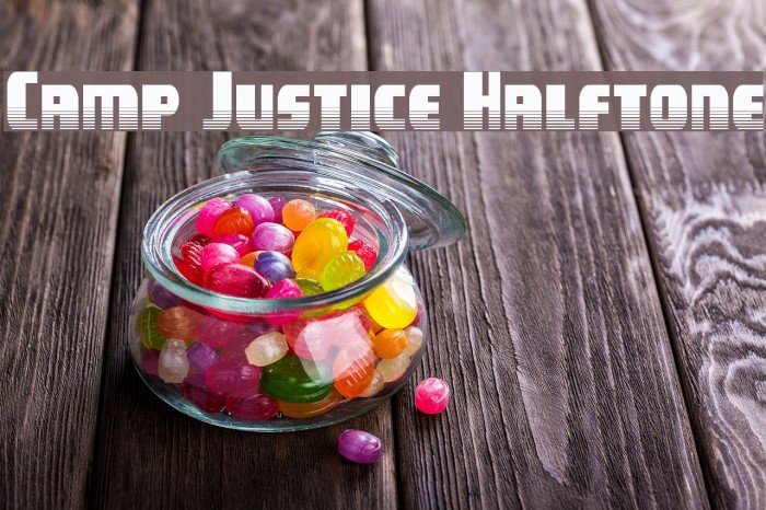 Camp Justice Halftone Font examples