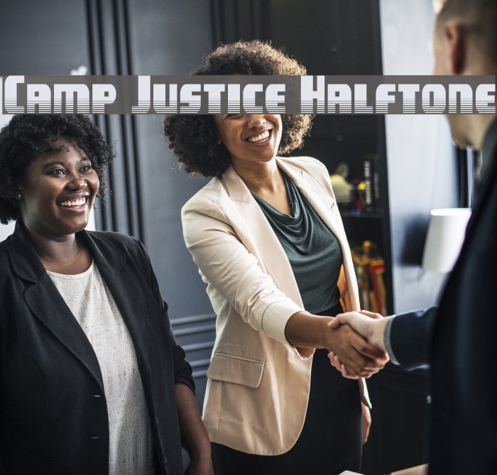 Camp Justice Halftone Font examples