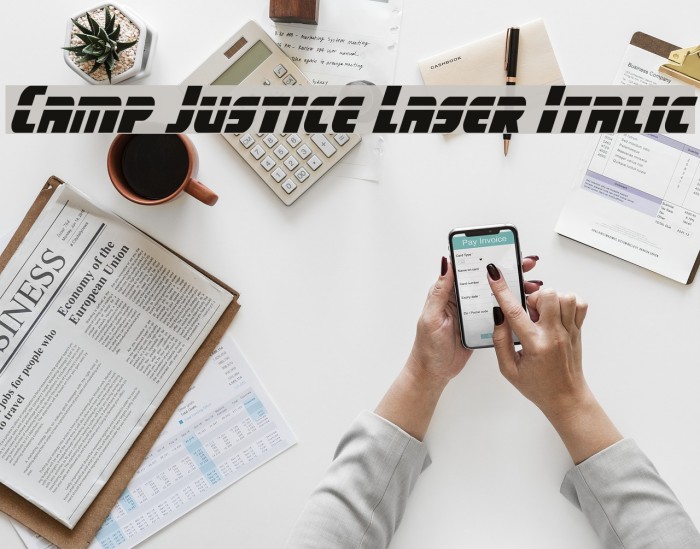 Camp Justice Laser Italic Font examples