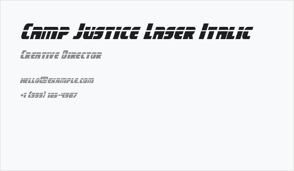 Camp Justice Laser Italic Business Card