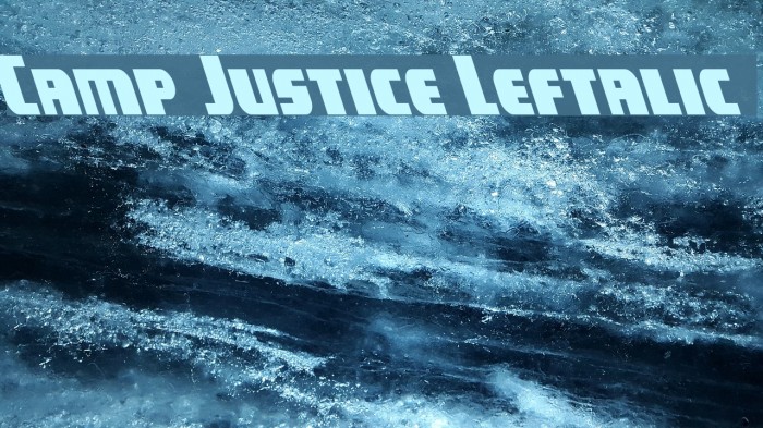 Camp Justice Leftalic Font examples