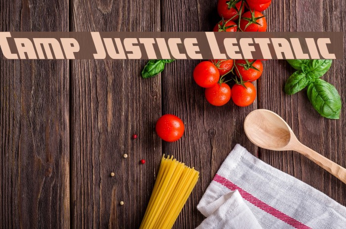 Camp Justice Leftalic Font examples