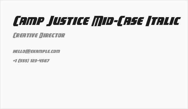 Camp Justice Mid-Case Italic Business Card