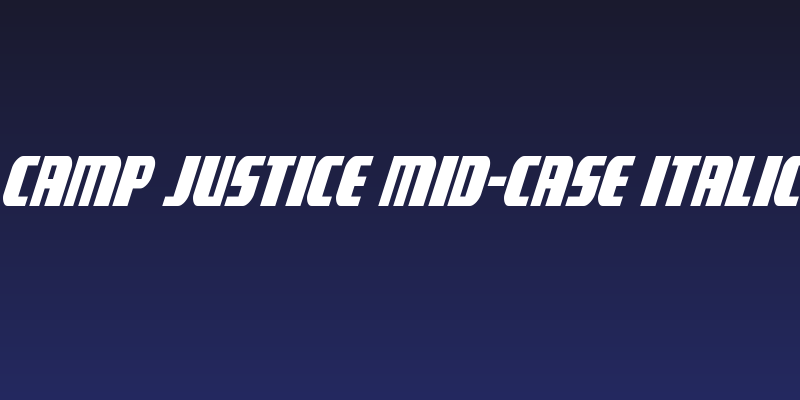 Camp Justice Mid-Case Italic Social Header
