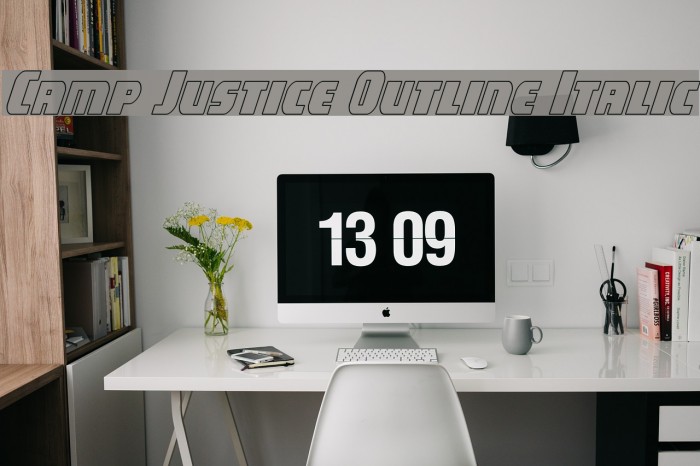 Camp Justice Outline Italic Example 2