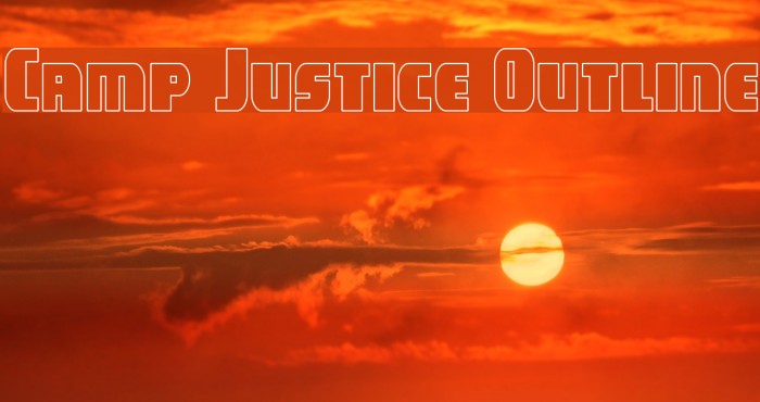 Camp Justice Outline Font examples